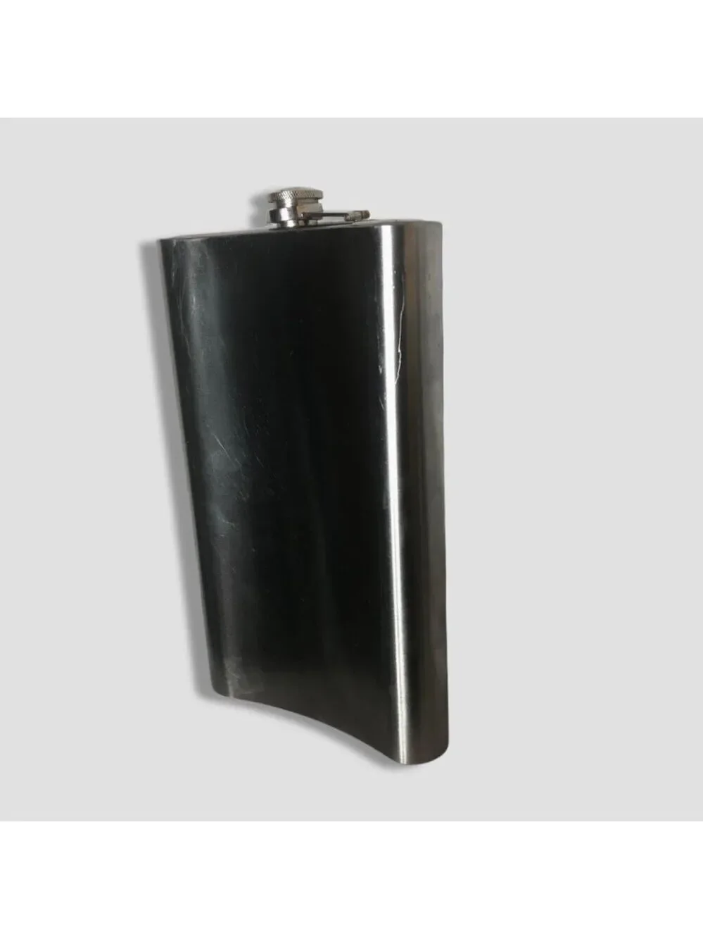 Vintage Stainless Steel Flask Liquor Hip Pocket Silver